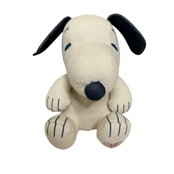 American Eagle Denim Snoopy Plush Limited Edition 8” Peanuts Stuffed Toy Animal - Picture 8 of 8